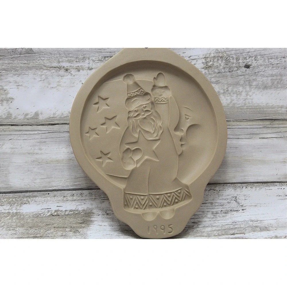 Brown Bag Designs Cookie Mold Santa In The Moon 1995